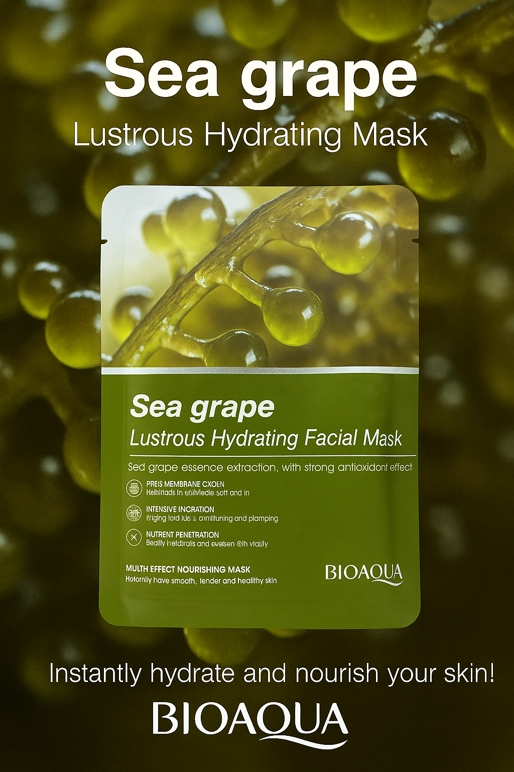Face Masks- BIOAQUA 15 FLAVOURS (set of 4) (Random)