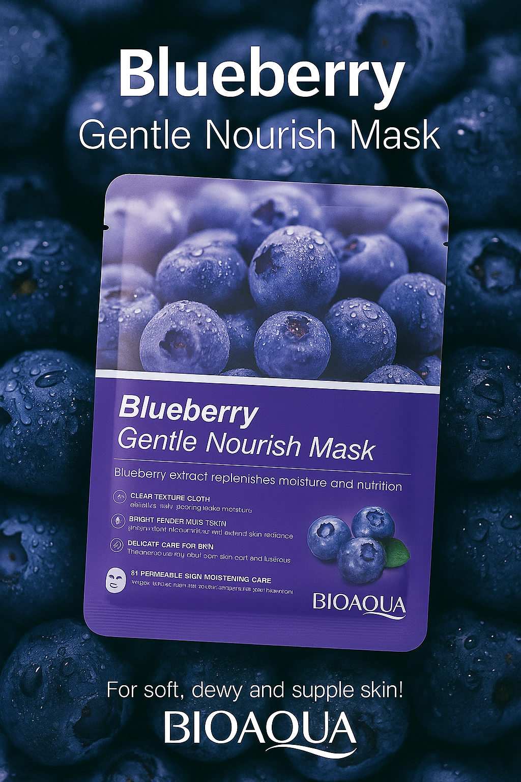 Face Masks- BIOAQUA 15 FLAVOURS (set of 4) (Random)